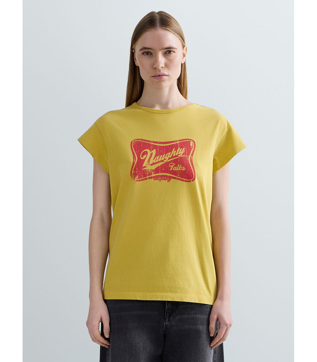 オーバーダイコットンジャージーヴィンテージTシャツ 詳細画像 イエロー 1